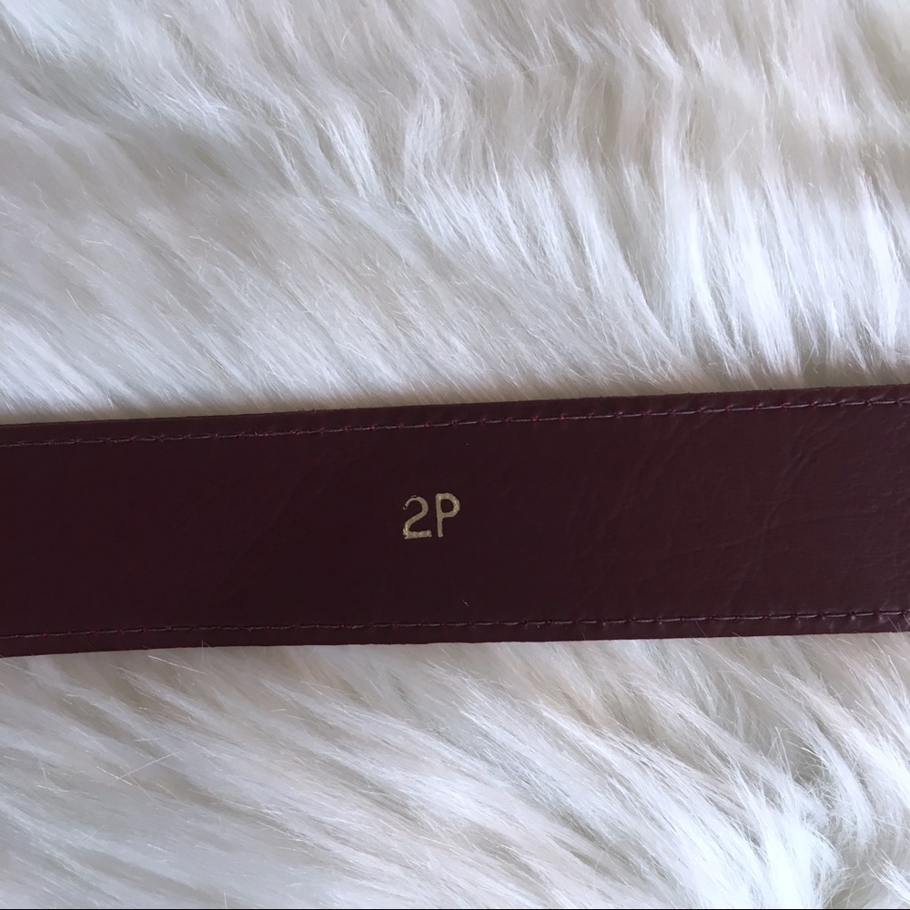 Maroon Python Snake Print Belt With Silver Buckle - image 5